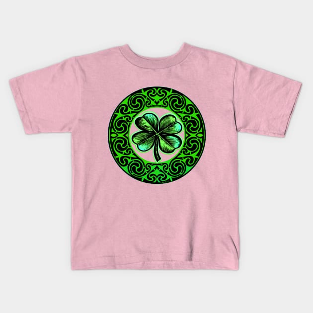 Shamrock Irish Celtic Fierceness Kids T-Shirt by WarriorX